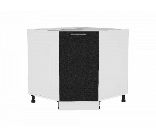 Шкаф нижний угловой (трапеция) Валерия-М, цвет: Черный металлик