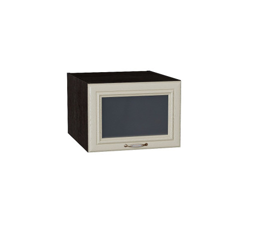 Шкаф верхний горизонтальный остекленный глубокий Шале, цвет: Ivory