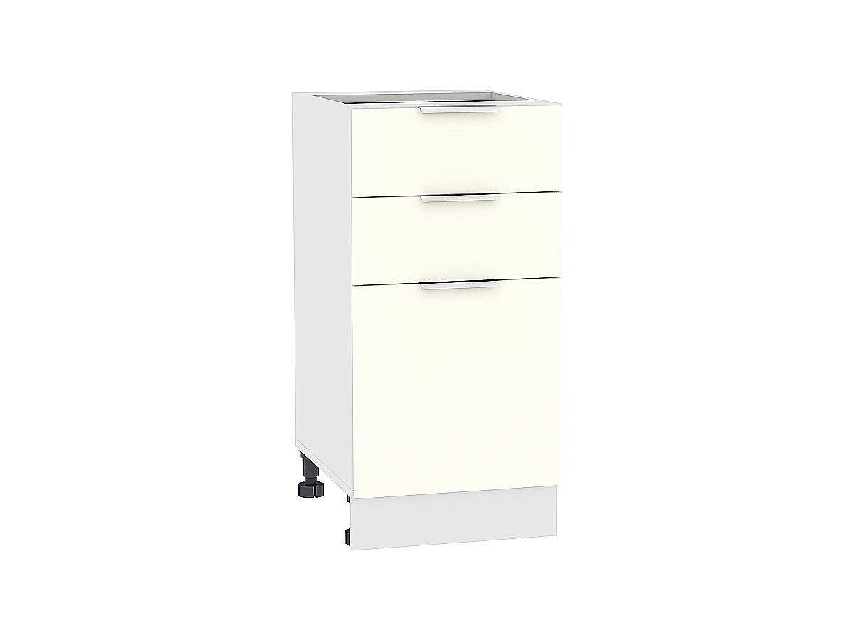 Шкаф нижний с 3-мя ящиками Терра, цвет: Ваниль софт Шкаф нижний с 3-мя ящиками Терра, цвет: Ваниль софт