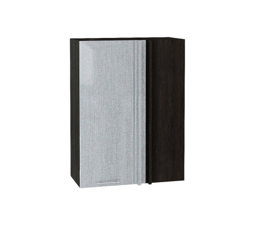 Шкаф верхний прямой угловой Валерия-М, цвет: Серый металлик дождь светлый