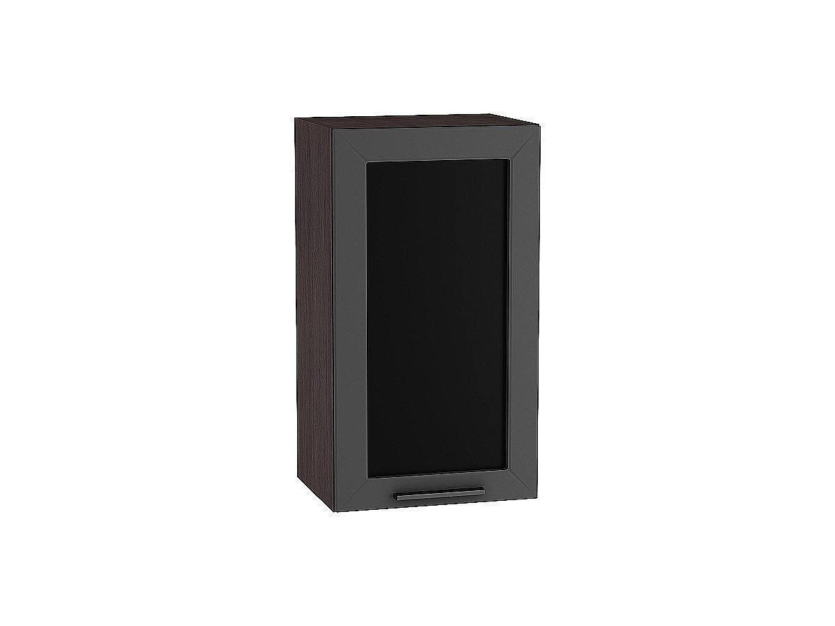 Шкаф верхний с 1-ой остекленной дверцей Глетчер, цвет: Маренго Силк Шкаф верхний с 1-ой остекленной дверцей Глетчер, цвет: Маренго Силк