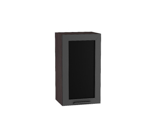 Шкаф верхний с 1-ой остекленной дверцей Глетчер, цвет: Маренго Силк