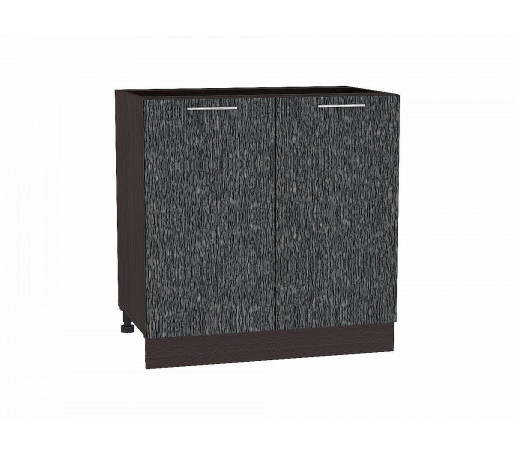 Шкаф нижний с 2-мя дверцами Валерия-М, цвет: Черный металлик дождь