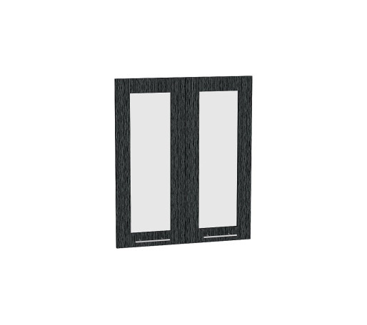 Комплект фасадов Валерия-М со стеклом для каркаса Ф-45Н В609, цвет: Черный металлик дождь