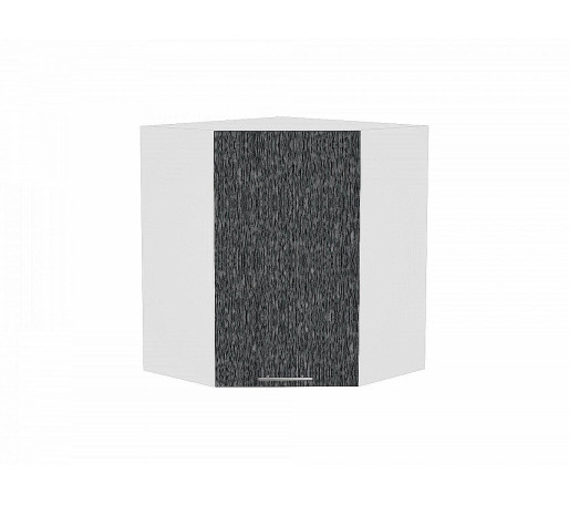 Шкаф верхний угловой Валерия-М, цвет: Черный металлик дождь