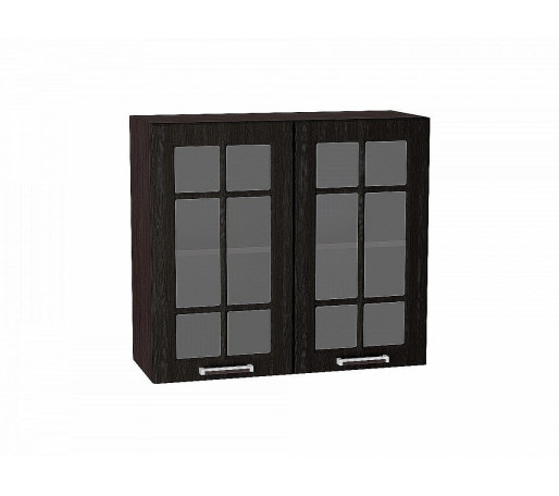 Шкаф верхний с 2-мя остекленными дверцами Прага, цвет: Венге Премиум