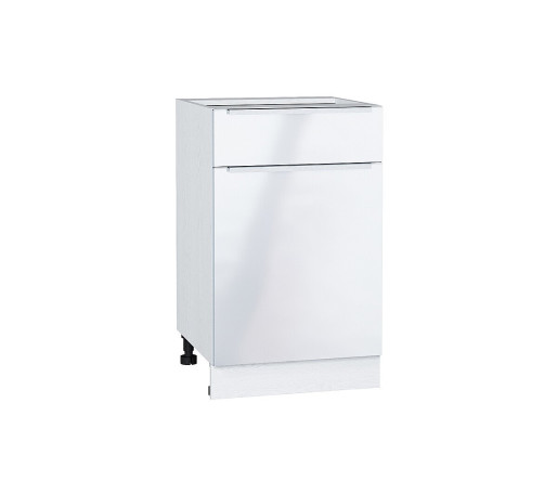 Шкаф нижний с 1-ой дверцей и ящиком Фьюжн, цвет: Angel