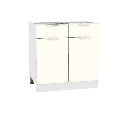 Шкаф нижний с 2-мя дверцами и 2-мя ящиками Терра, цвет: Ваниль софт