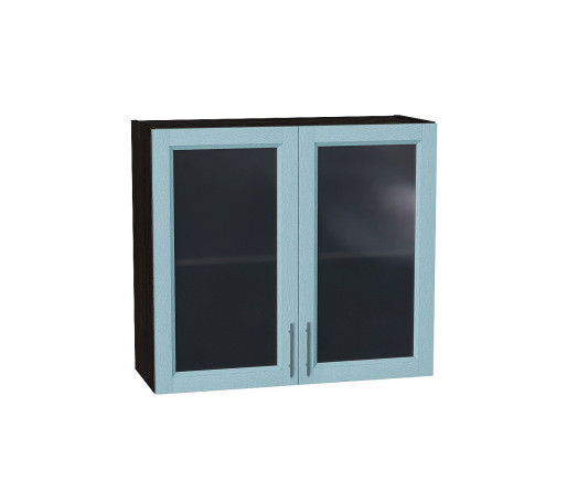 Шкаф верхний с 2-мя остекленными дверцами Сканди, цвет: Sky Wood