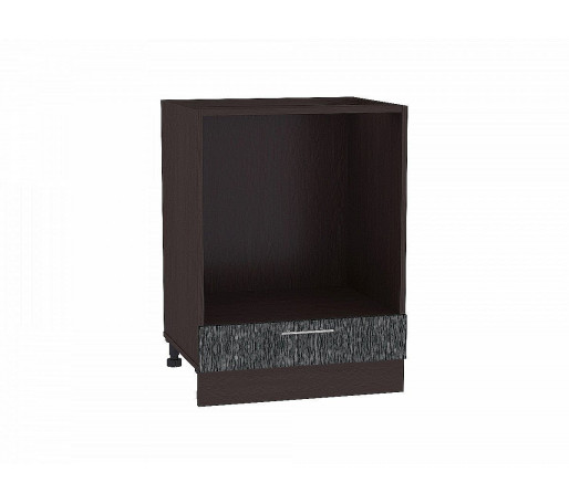 Шкаф нижний под духовку Валерия-М, цвет: Черный металлик дождь