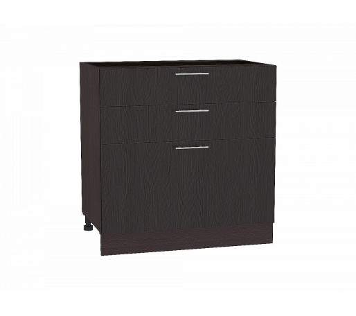 Шкаф нижний с 3-мя ящиками Валерия-М, цвет: Венге