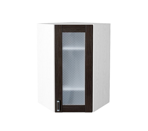 Шкаф верхний угловой остекленный Лофт, цвет: Wenge Veralinga