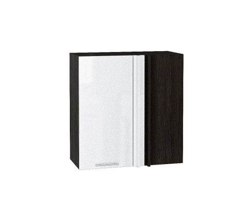 Шкаф верхний прямой угловой Валерия-М, цвет: Белый металлик