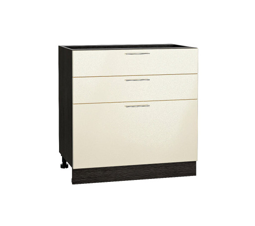 Шкаф нижний с 3-мя ящиками Валерия-М, цвет: Бежевый металлик