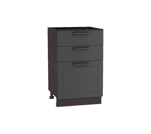 Шкаф нижний с 3-мя ящиками Глетчер, цвет: Маренго Силк