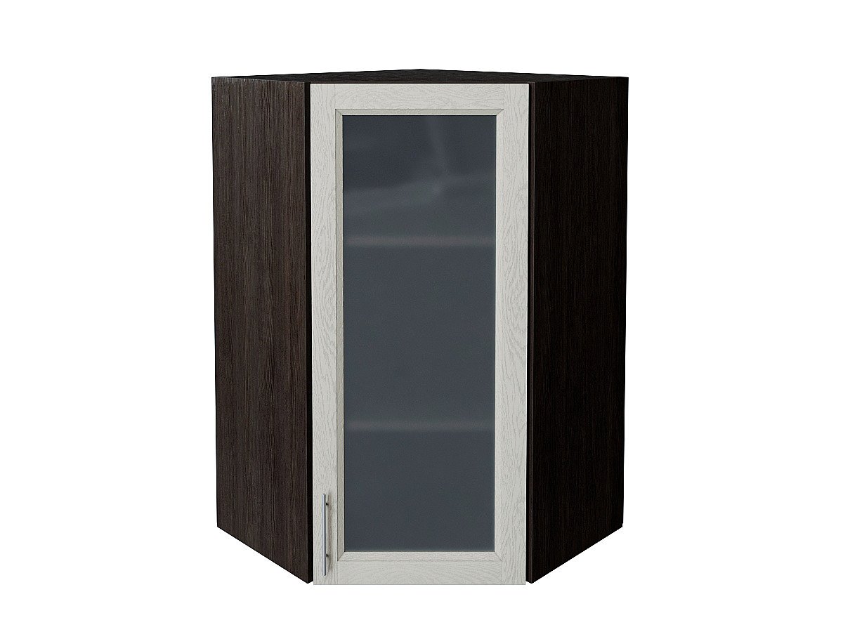 Шкаф верхний угловой остекленный Сканди, цвет: Cappuccino Softwood Шкаф верхний угловой остекленный Сканди, цвет: Cappuccino Softwood