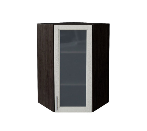 Шкаф верхний угловой остекленный Сканди, цвет: Cappuccino Softwood