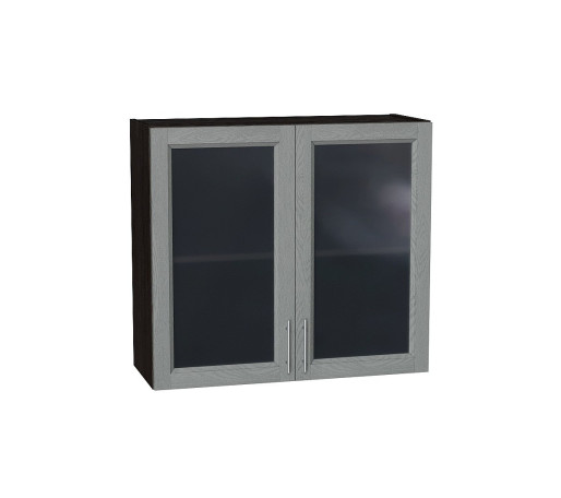 Шкаф верхний с 2-мя остекленными дверцами Сканди, цвет: Grey Softwood