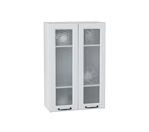 Шкаф верхний с 2-мя остекленными дверцами Ницца, цвет: Blanco