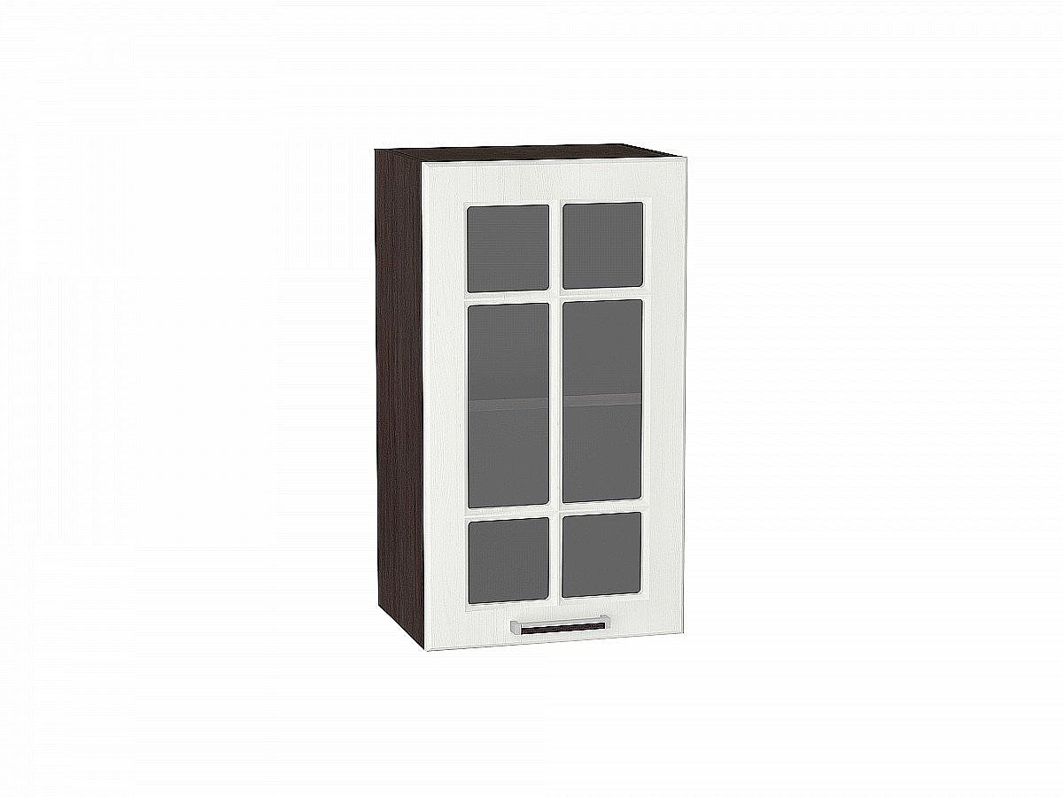 Шкаф верхний с 1-ой остекленной дверцей Прага, цвет: Белое дерево Шкаф верхний с 1-ой остекленной дверцей Прага, цвет: Белое дерево