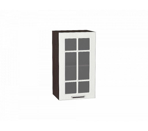 Шкаф верхний с 1-ой остекленной дверцей Прага, цвет: Белое дерево