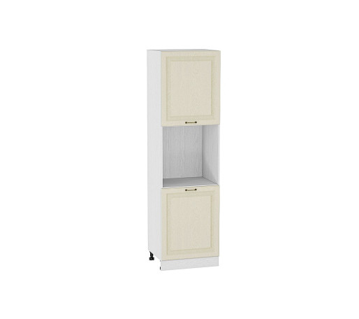 Шкаф пенал с 2-мя дверцами под технику Ницца, цвет: Дуб крем