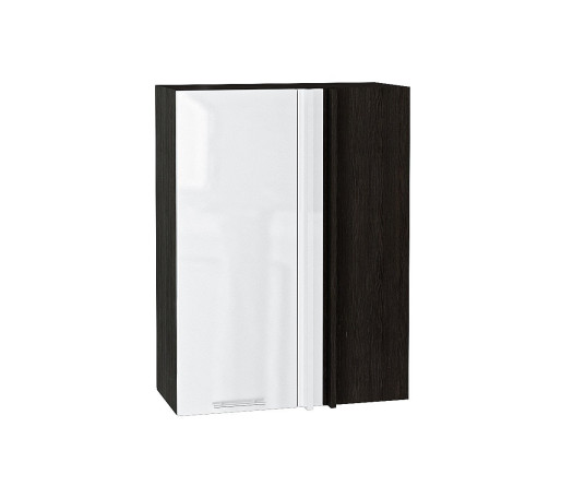 Шкаф верхний прямой угловой Валерия-М, цвет: Белый глянец