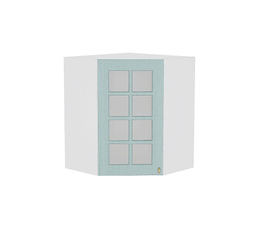 Шкаф верхний угловой остекленный Прованс, цвет: Голубой