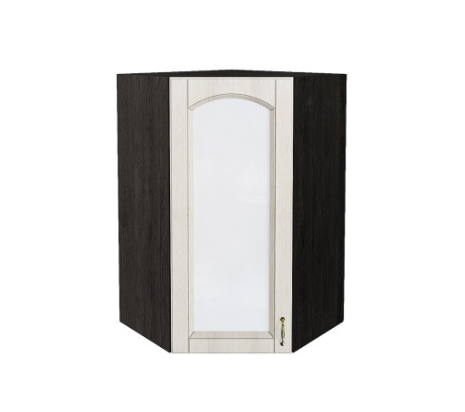 Шкаф верхний угловой остекленный Верона L, цвет: Ясень золото