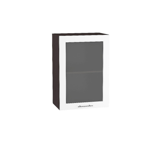 Шкаф верхний с 1-ой остекленной дверцей Валерия-М, цвет: Белый глянец