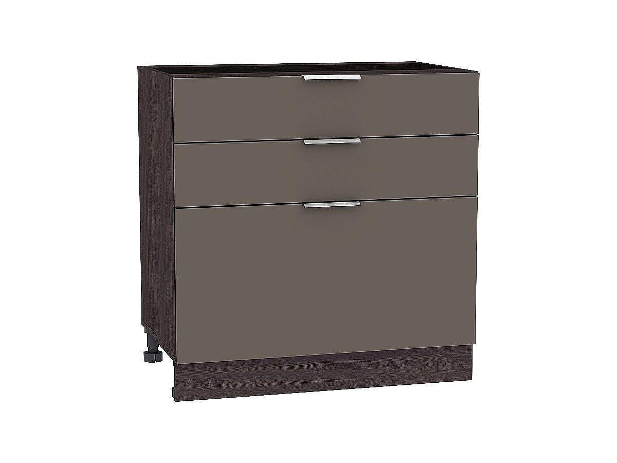 Шкаф нижний с 3-мя ящиками Терра, цвет: Смоки Софт Шкаф нижний с 3-мя ящиками Терра, цвет: Смоки Софт