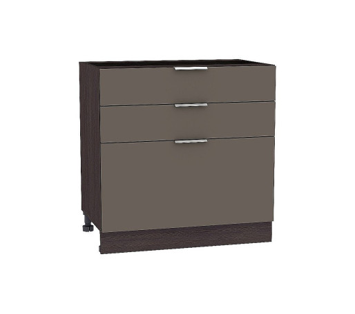 Шкаф нижний с 3-мя ящиками Терра, цвет: Смоки Софт