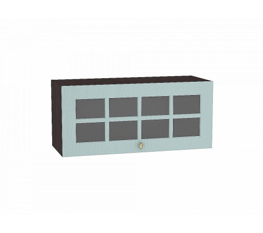 Шкаф верхний горизонтальный остекленный Прованс, цвет: Голубой