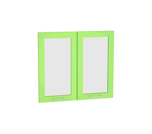Комплект фасадов Валерия-М со стеклом для каркаса Ф-55Н В809, цвет: Салатовый глянец