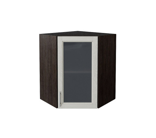 Шкаф верхний угловой остекленный Сканди, цвет: Cappuccino Softwood