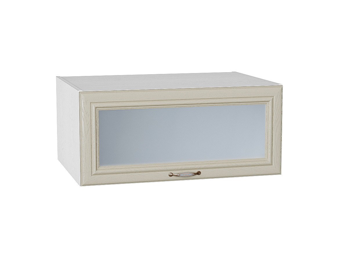 Шкаф верхний горизонтальный остекленный глубокий Шале, цвет: Ivory Шкаф верхний горизонтальный остекленный глубокий Шале, цвет: Ivory