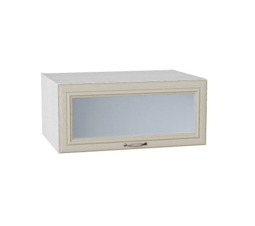 Шкаф верхний горизонтальный остекленный глубокий Шале, цвет: Ivory