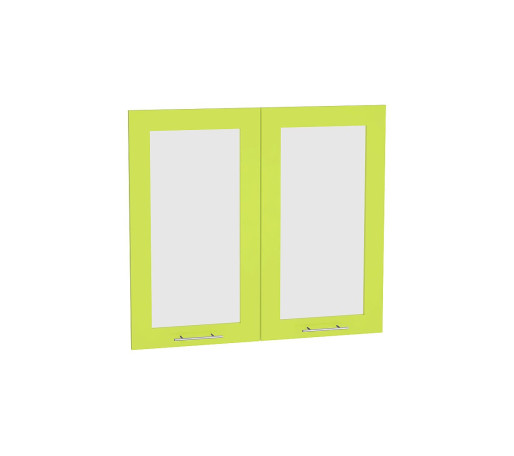 Комплект фасадов Валерия-М со стеклом для каркаса Ф-55Н В809, цвет: Лайм глянец