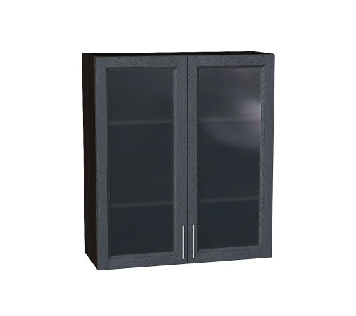 Шкаф верхний с 2-мя остекленными дверцами Сканди, цвет: Graphite Softwood