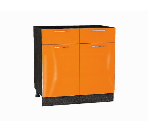 Шкаф нижний с 2-мя дверцами и 2-мя ящиками Валерия-М, цвет: Оранжевый глянец