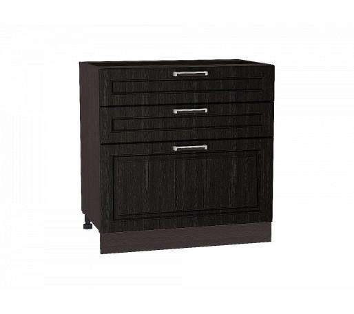 Шкаф нижний с 3-мя ящиками Прага, цвет: Венге Премиум