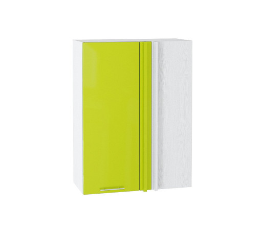 Шкаф верхний прямой угловой Валерия-М, цвет: Лайм глянец