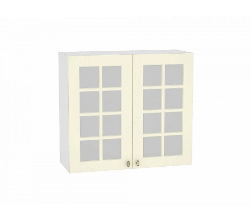Шкаф верхний с 2-мя остекленными дверцами Прованс, цвет: Ваниль