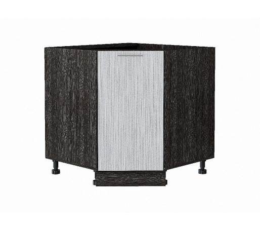 Шкаф нижний угловой (трапеция) Валерия-М, цвет: Серый металлик дождь светлый