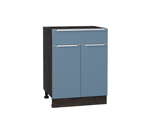 Шкаф нижний с 2-мя дверцами и ящиком Фьюжн, цвет: Silky Blue
