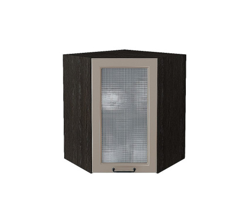 Шкаф верхний угловой остекленный Ницца, цвет: Omnia