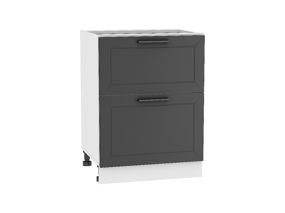 Шкаф нижний с 2-мя ящиками Глетчер, цвет: Маренго Силк Шкаф нижний с 2-мя ящиками Глетчер, цвет: Маренго Силк