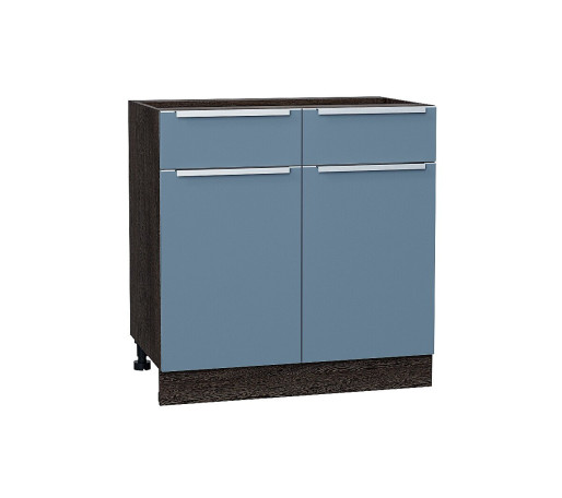 Шкаф нижний с 2-мя дверцами и 2-мя ящиками Фьюжн, цвет: Silky Blue