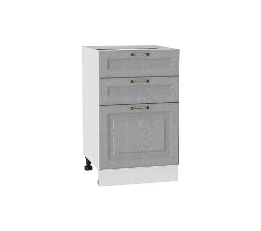 Шкаф нижний с 3-мя ящиками Ницца, цвет: Дуб серый