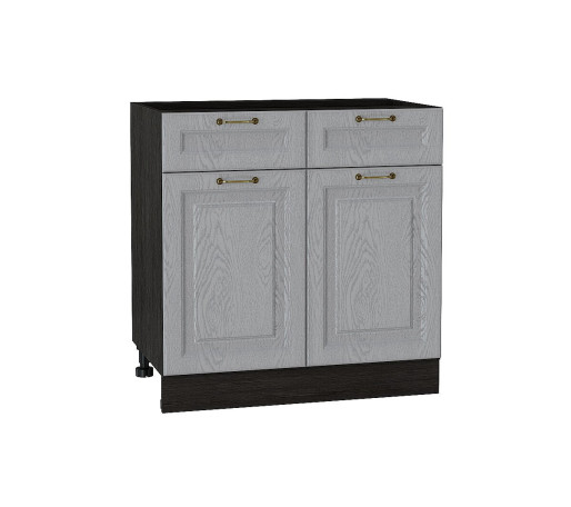 Шкаф нижний с 2-мя дверцами и 2-мя ящиками Ницца, цвет: Дуб серый